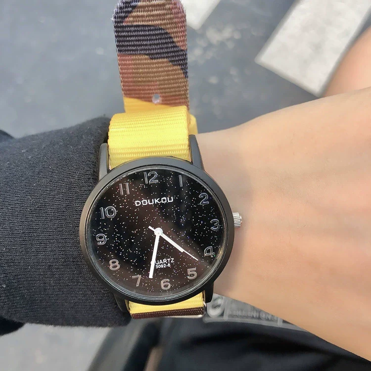 Watch Alloy Case Stainless Steel Clasp Textile Strap Round Dial Leisure Style - Image 10