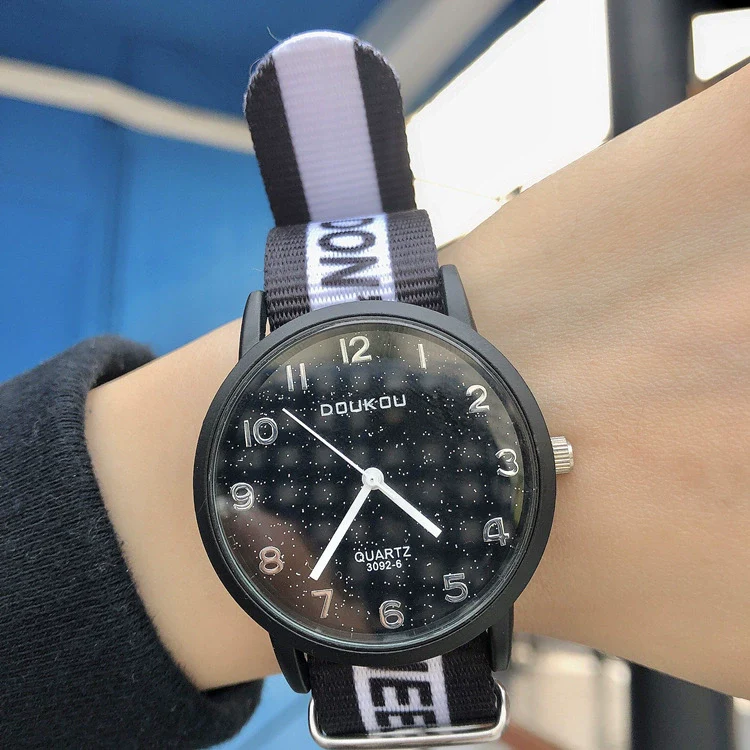 Watch Alloy Case Stainless Steel Clasp Textile Strap Round Dial Leisure Style - Image 11