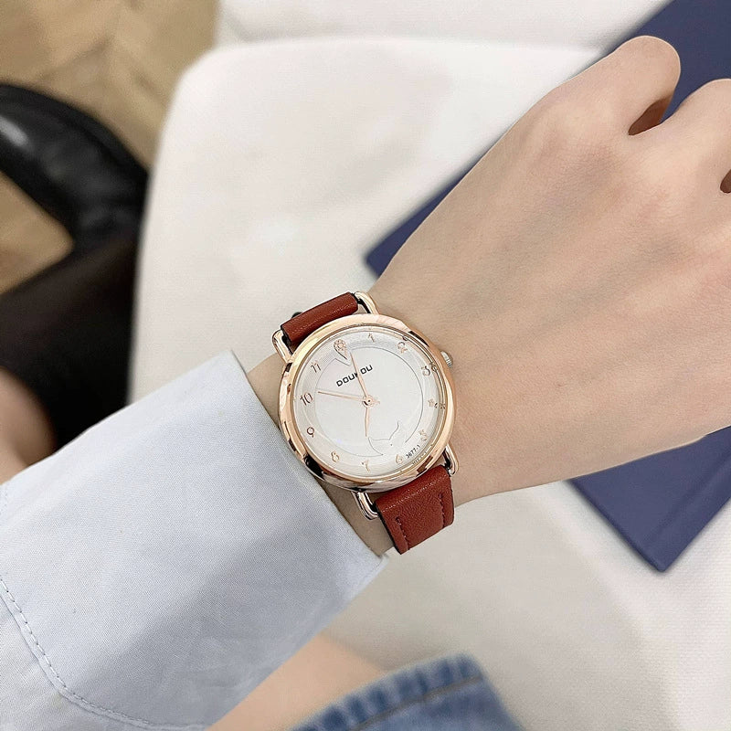 Watch Alloy Ordinary Glass Mirror Mori Preppy Style Quartz For Women - Image 5
