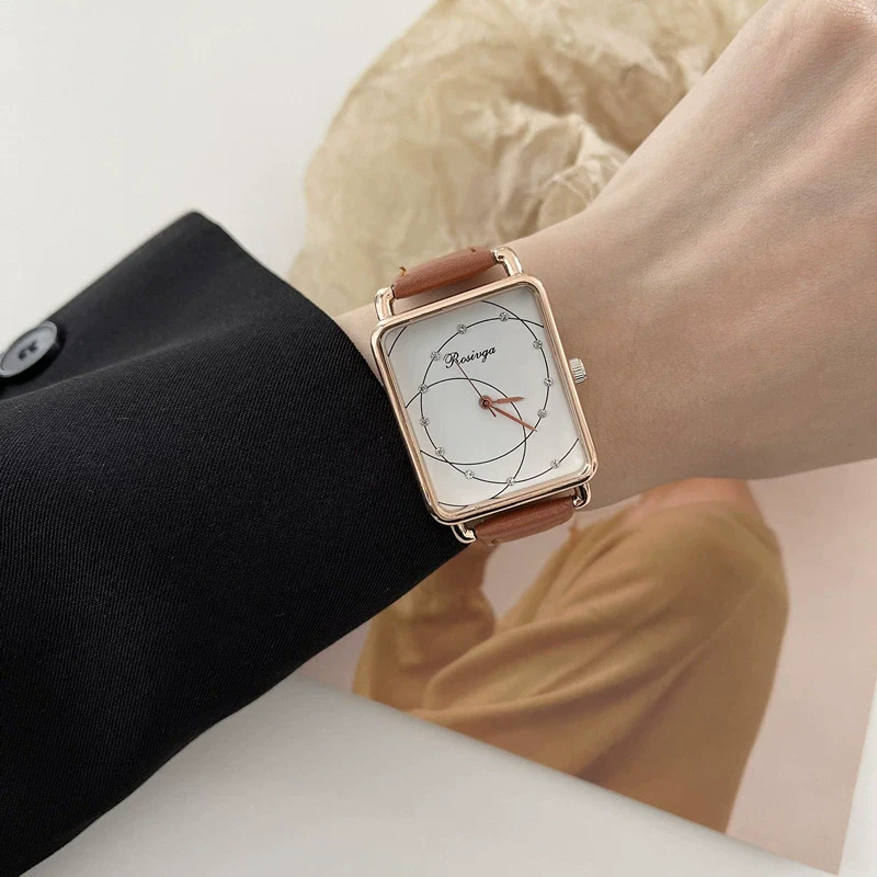 Watch Alloy Ordinary Glass Mirror Square Retro Leisure Style - Image 2