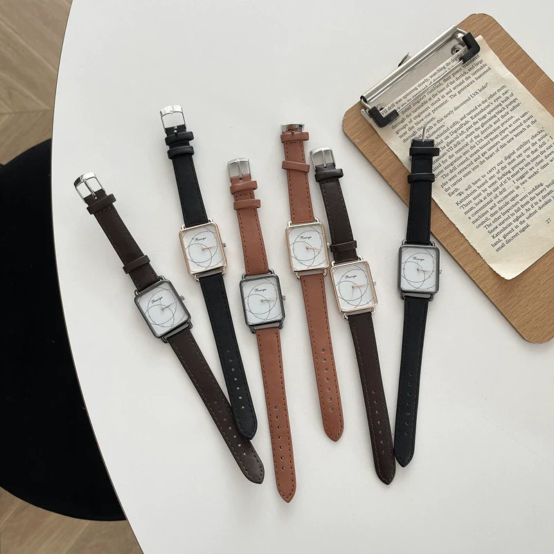 Watch Alloy Ordinary Glass Mirror Square Retro Leisure Style - Image 5