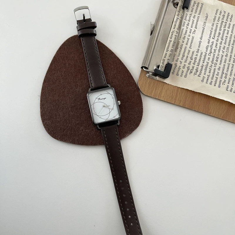 Watch Alloy Ordinary Glass Mirror Square Retro Leisure Style - Image 7