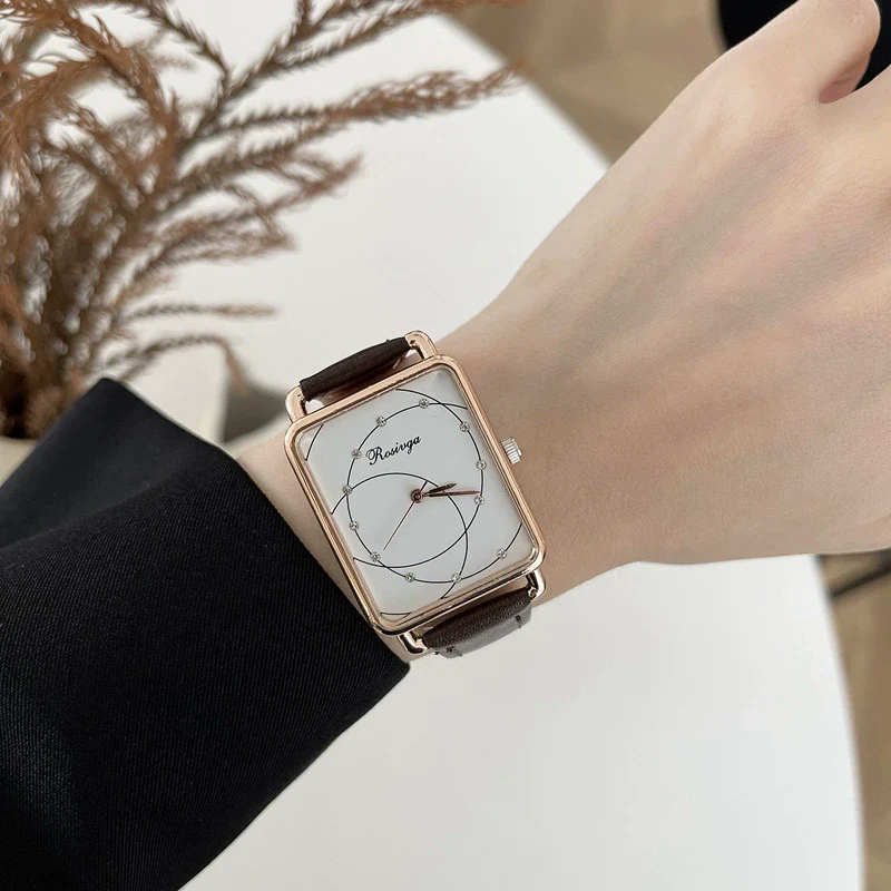 Watch Alloy Ordinary Glass Mirror Square Retro Leisure Style - Image 8