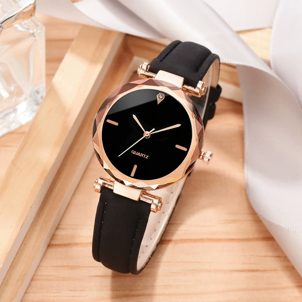 Watch Alloy Plastic Case Pu Belt Round Dial Casual Adult Women's - Image 6