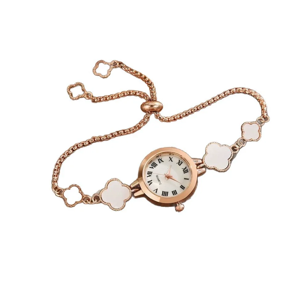 Watch Alloy Rose Gold Fourleaf Clover Casual Style For Female Students - Image 5