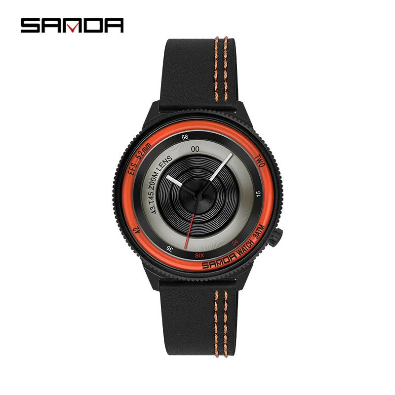 Watch Alloy Round Dial Quartz Waterproof Men's Belt Style - Image 5