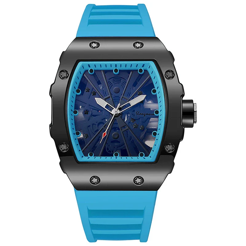 Watch Alloy Silicone Mineral Reinforced Glass Mirror Fivepointed Star Luminous Sports Wine Barrel Shape Men's - Image 10