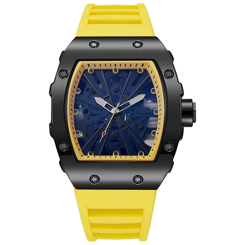 Watch Alloy Silicone Mineral Reinforced Glass Mirror Fivepointed Star Luminous Sports Wine Barrel Shape Men's - Image 9