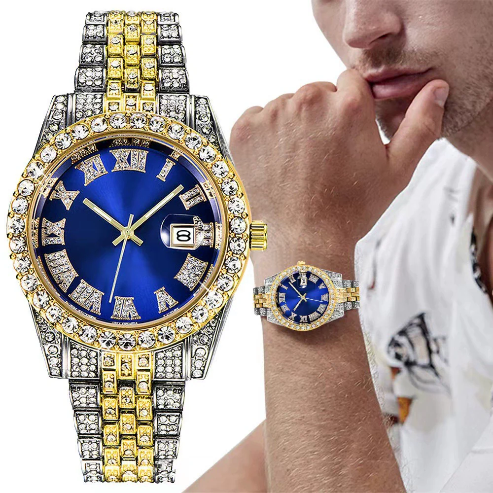 Watch Alloy Stainless Steel Round Roman Scale Calendar Quartz Women's Universal