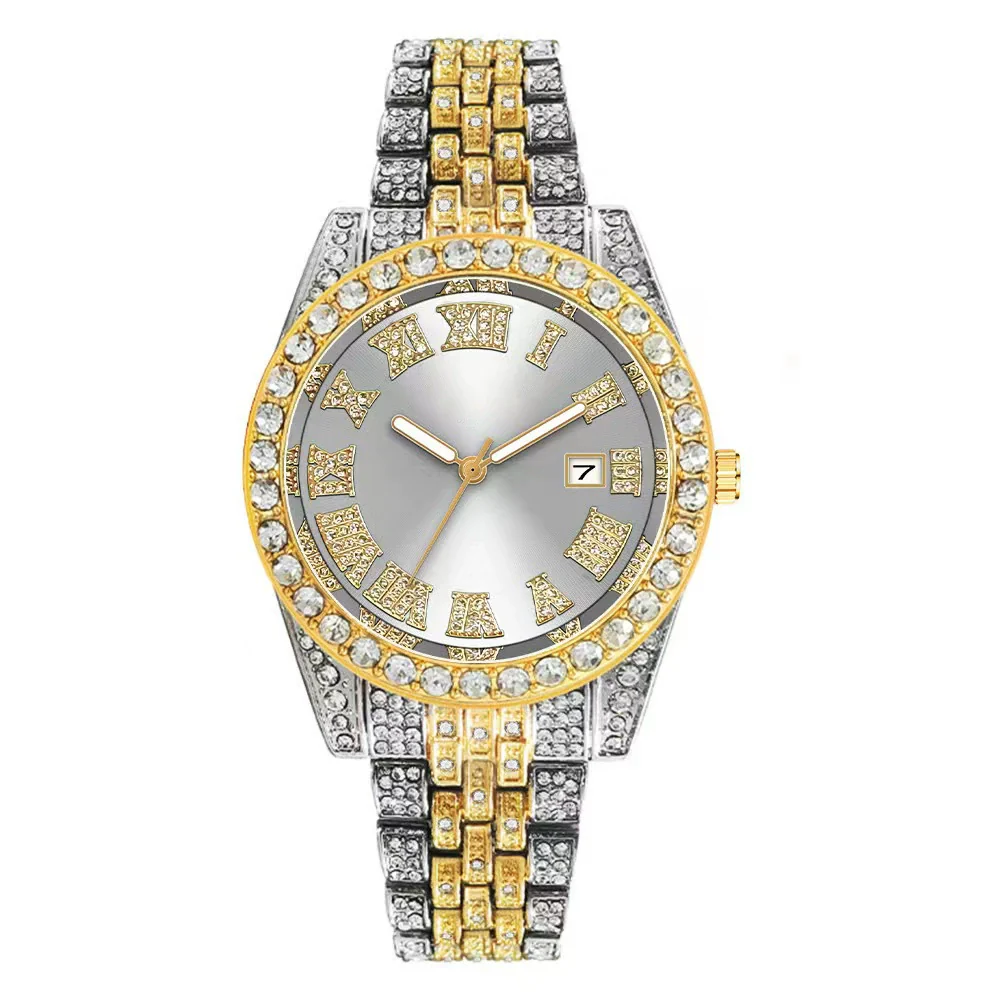 Watch Alloy Stainless Steel Round Roman Scale Calendar Quartz Women's Universal - Image 10