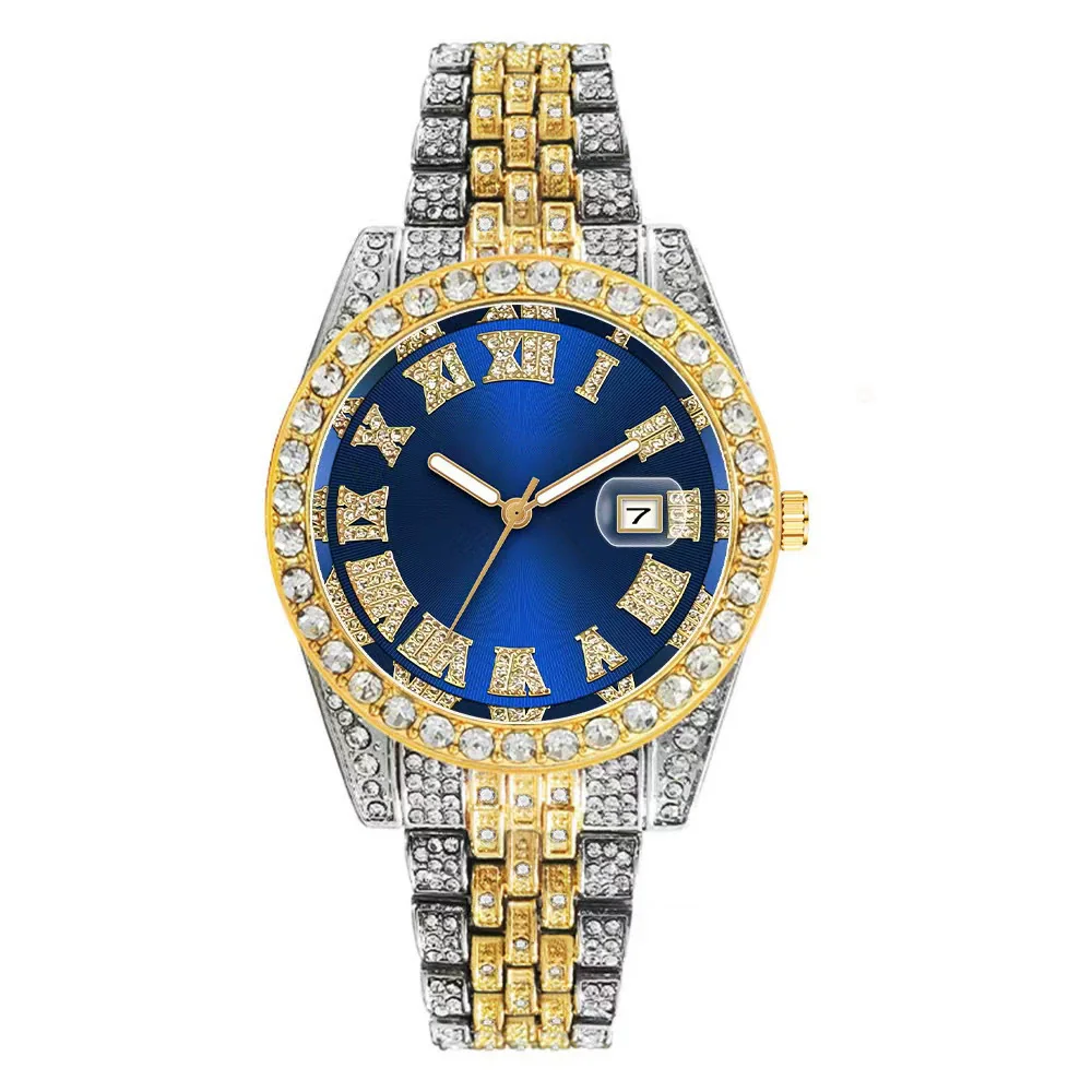 Watch Alloy Stainless Steel Round Roman Scale Calendar Quartz Women's Universal - Image 3