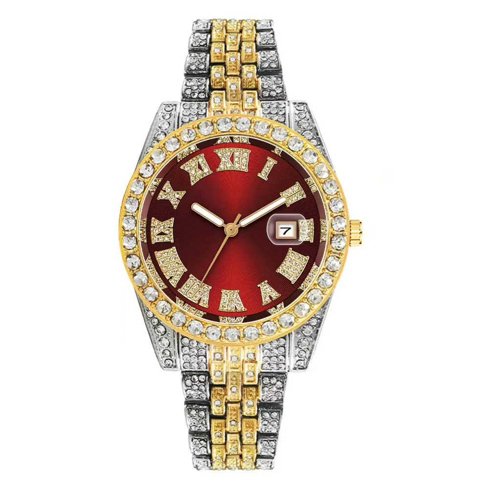 Watch Alloy Stainless Steel Round Roman Scale Calendar Quartz Women's Universal - Image 8