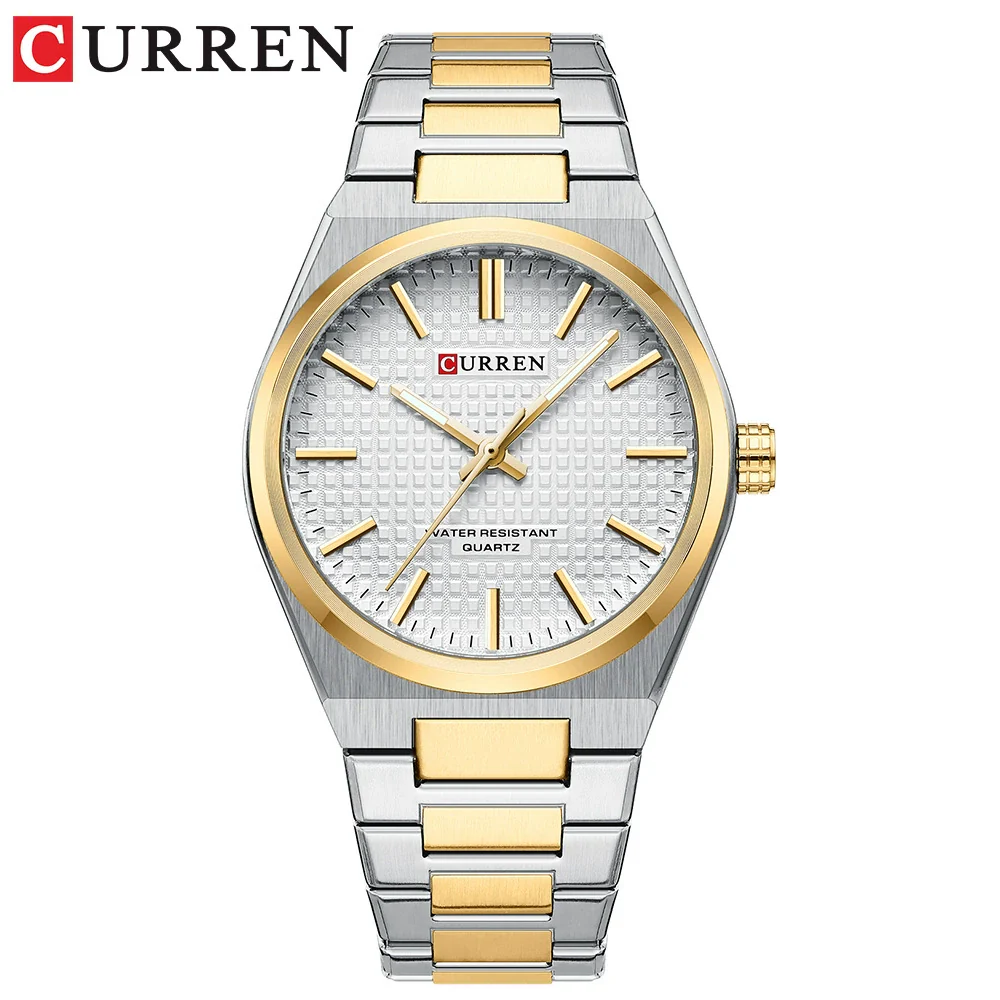 Watch Alloy Stainless Steel Titanium Metal Round Business Style Spiral Crown Single Folding Buckle - Image 9