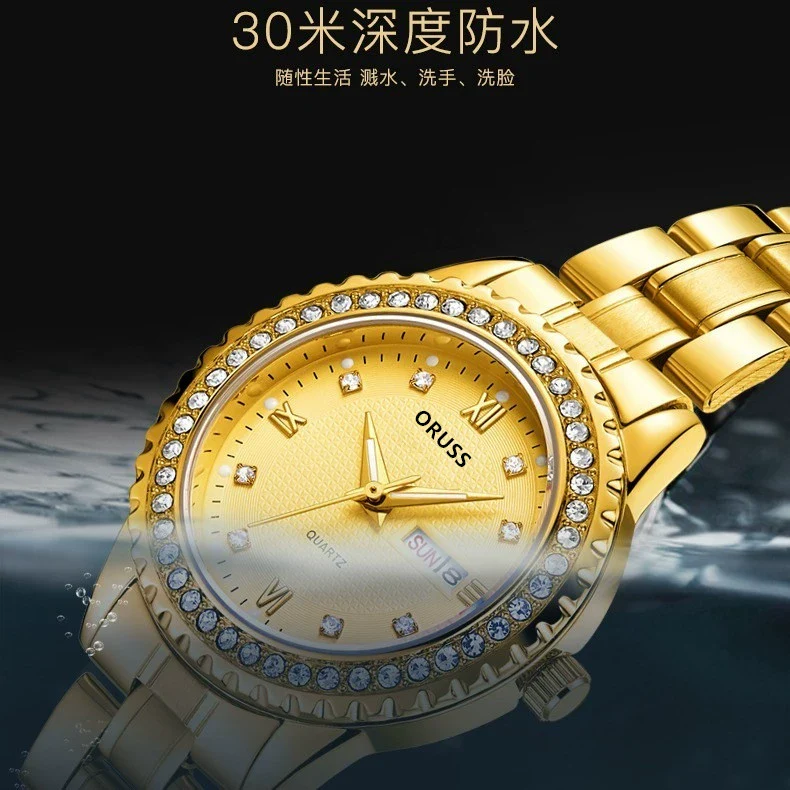Watch Alloy Strap Alloy Case Mineral Strengthened Glass Mirror Round Dial Business Style Waterproof - Image 4