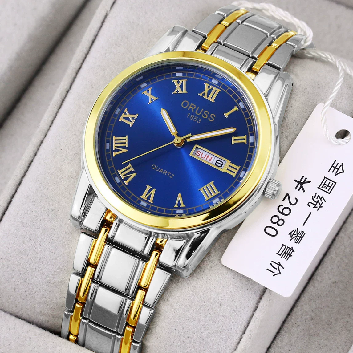 Watch Automatic Movement Round Stainless Steel Glass Mirror Luminous Waterproof Business Style For Men
