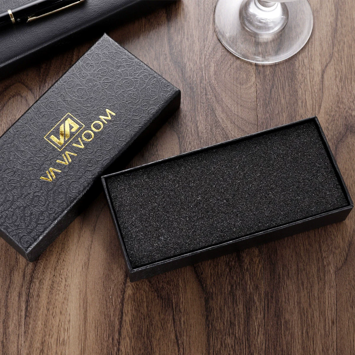 Watch Box Black Sponge Printed Logo - Image 11