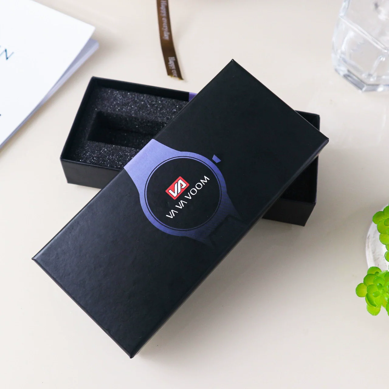 Watch Box Black Sponge Printed Logo - Image 7