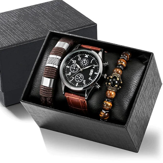 Watch Bracelet Casual Fashion Alloy Case Quartz Glass Mirror Stainless Steel Clasp Imitation Leather Strap Round Dial - Image 10