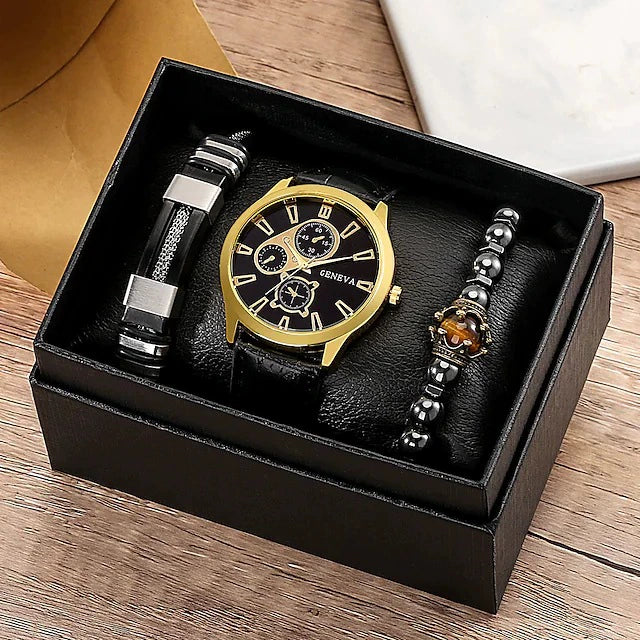Watch Bracelet Casual Fashion Alloy Case Quartz Glass Mirror Stainless Steel Clasp Imitation Leather Strap Round Dial - Image 11