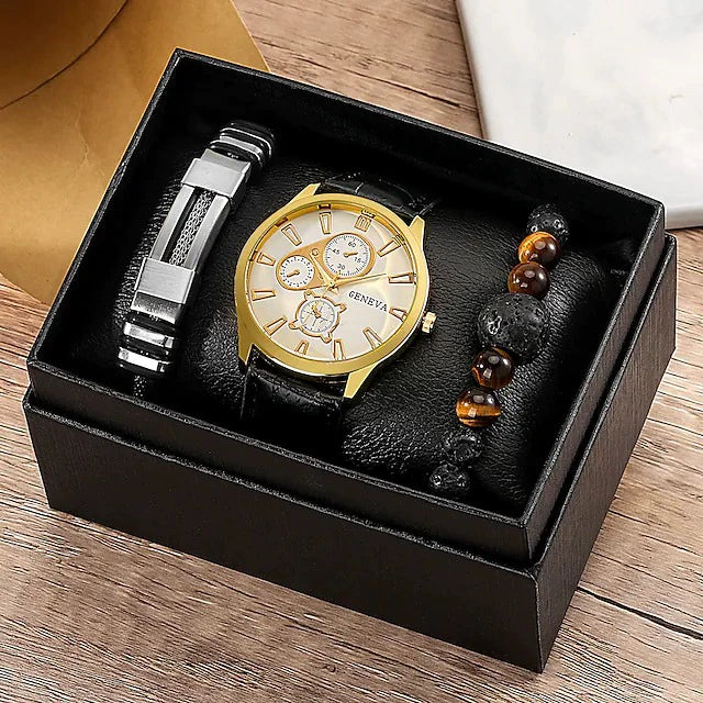 Watch Bracelet Casual Fashion Alloy Case Quartz Glass Mirror Stainless Steel Clasp Imitation Leather Strap Round Dial - Image 12
