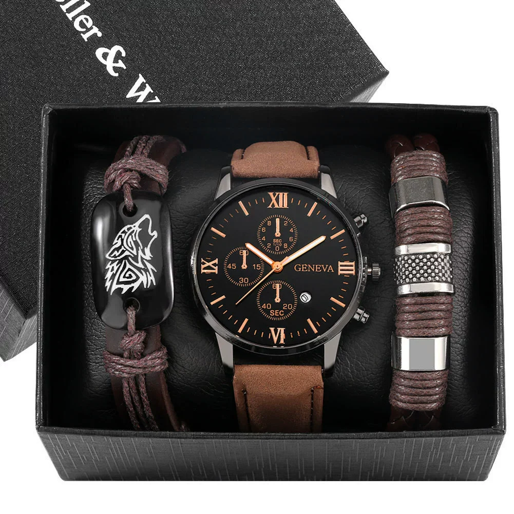 Watch Bracelet Casual Fashion Alloy Case Quartz Glass Mirror Stainless Steel Clasp Imitation Leather Strap Round Dial - Image 13