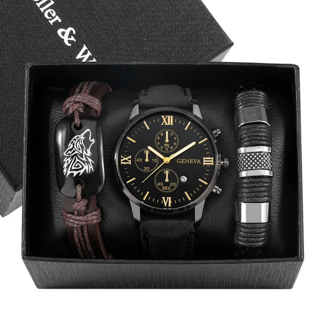 Watch Bracelet Casual Fashion Alloy Case Quartz Glass Mirror Stainless Steel Clasp Imitation Leather Strap Round Dial - Image 14