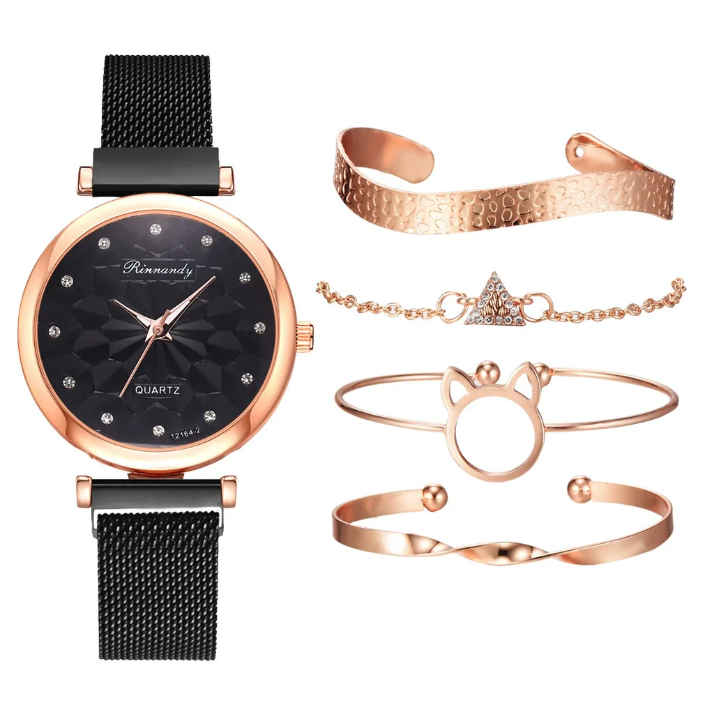 Watch Bracelet Fashion Cat Ear Flower Magnet Buckle Milan Mesh Stainless Steel Alloy Band For Female - Image 8