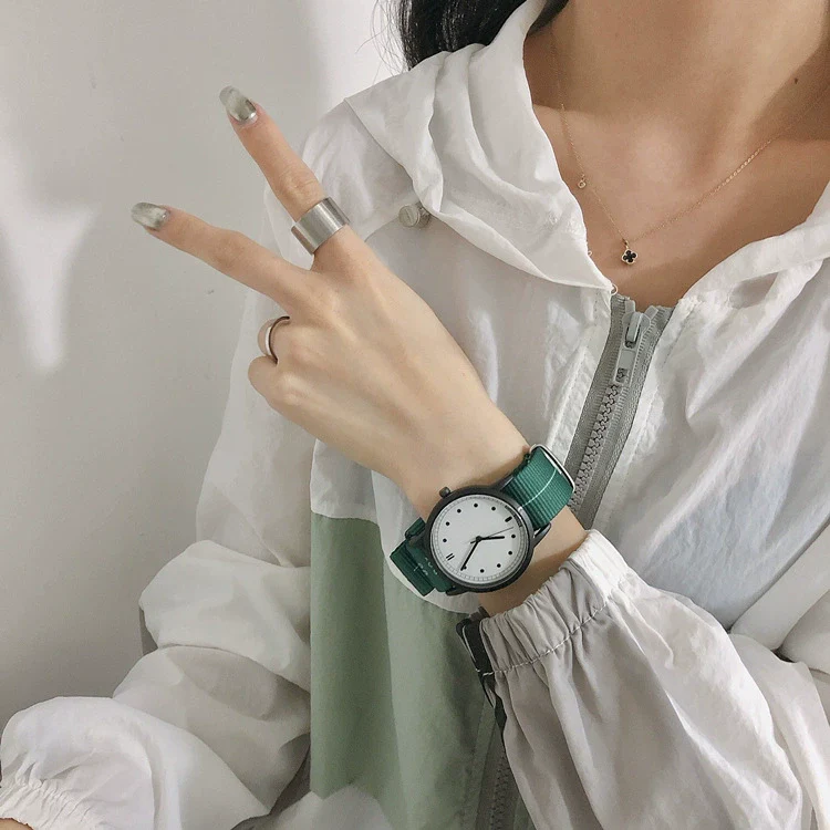 Watch Canvas Alloy Stainless Steel Round Casual Sports Style - Image 11