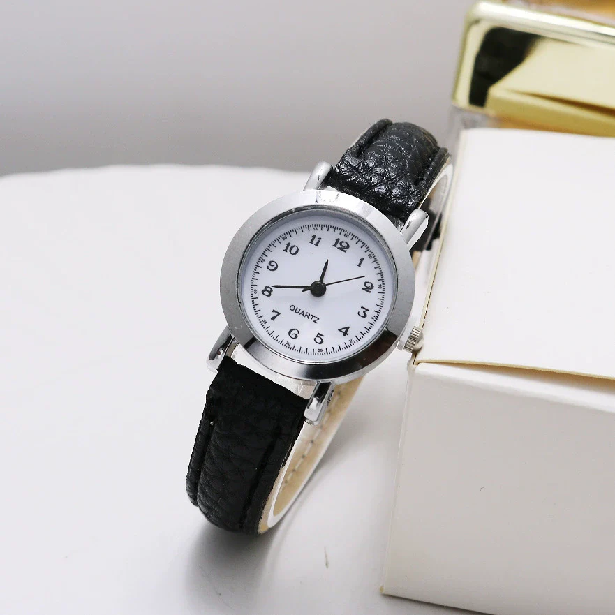 Watch Female Simple Vintage Artistic Thin Band Round Dial Quartz Alloy Pu Stainless Steel - Image 3
