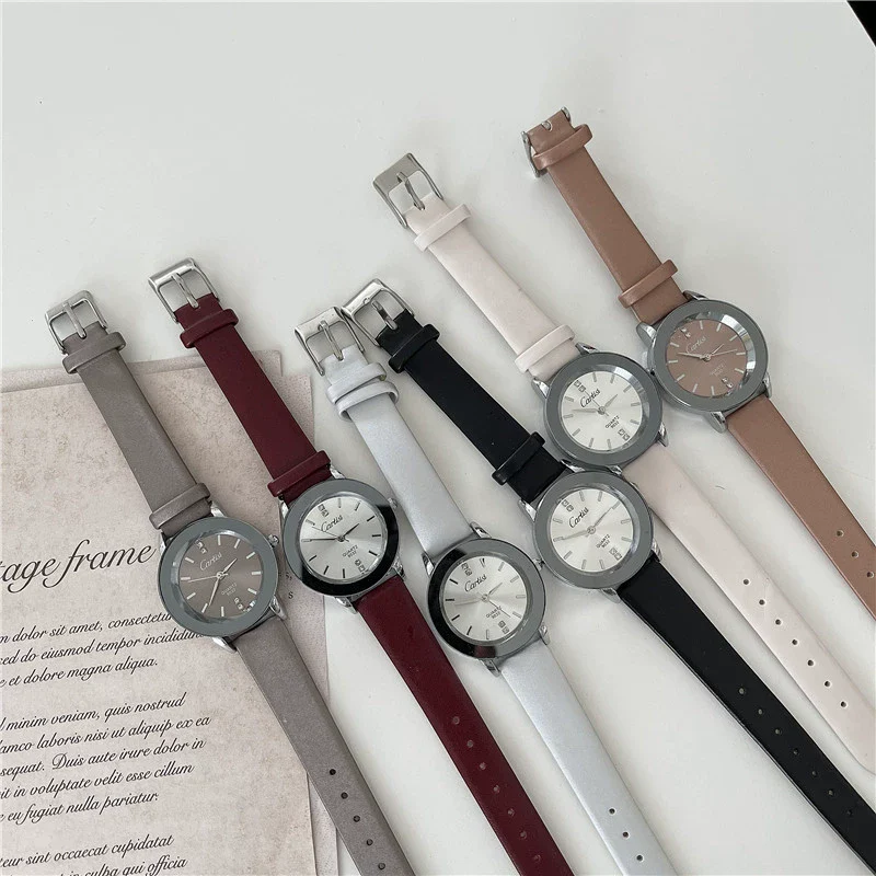 Watch For Female Junior High School Students Alloy Case Ordinary Glass Mirror Round Dial Simple Leisure Style - Image 5