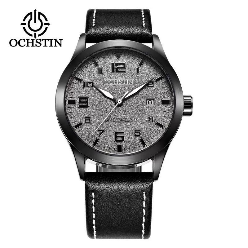 Watch Leather Automatic Mechanical Round Dial Business Style - Image 2