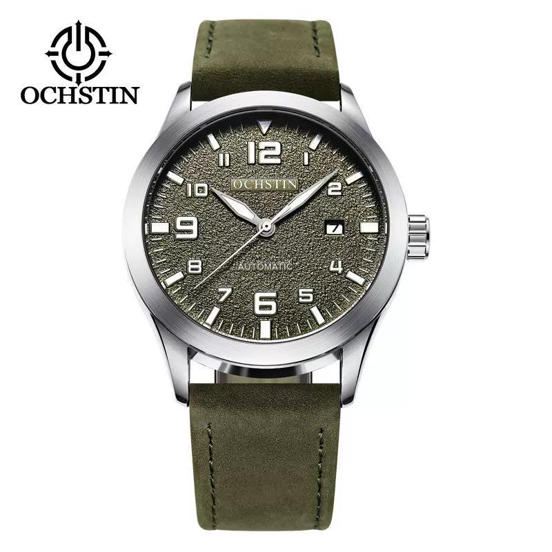 Watch Leather Automatic Mechanical Round Dial Business Style - Image 5