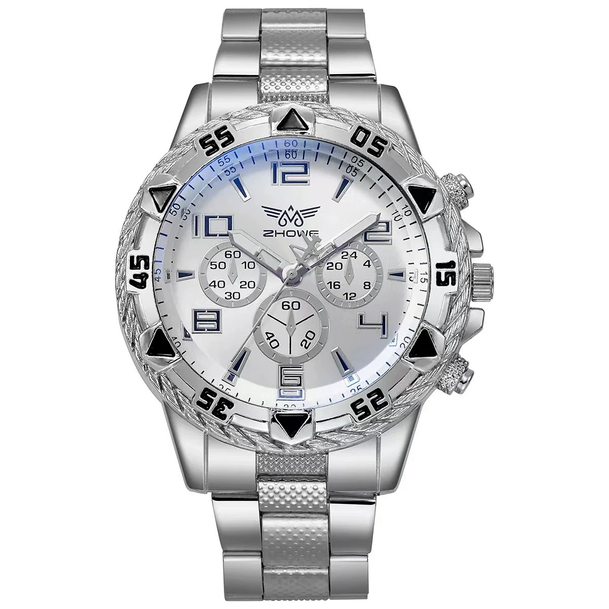 Watch Men's Casual Steel Band Round Dial Alloy Case Quartz Watch - Image 6