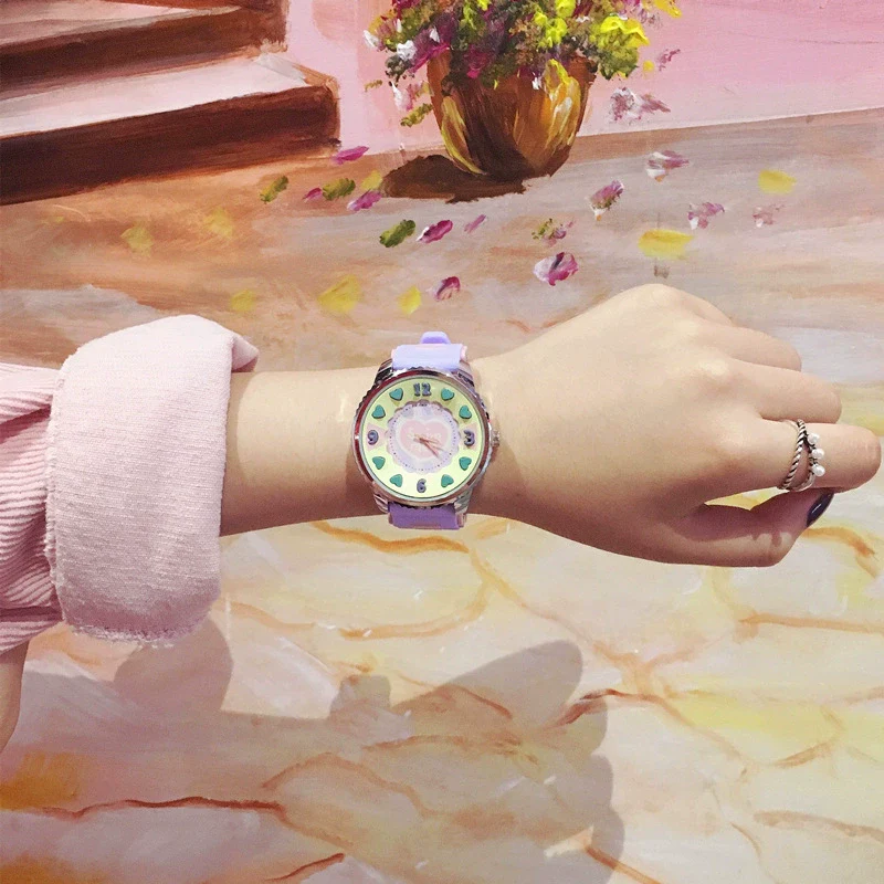 Watch Silicone Cartoon Round Style For Couple - Image 3