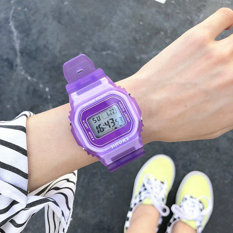 Watch Silicone Plastic Square Electronic Simple Sports Allmatch