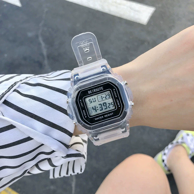 Watch Silicone Plastic Square Electronic Simple Sports Allmatch - Image 10