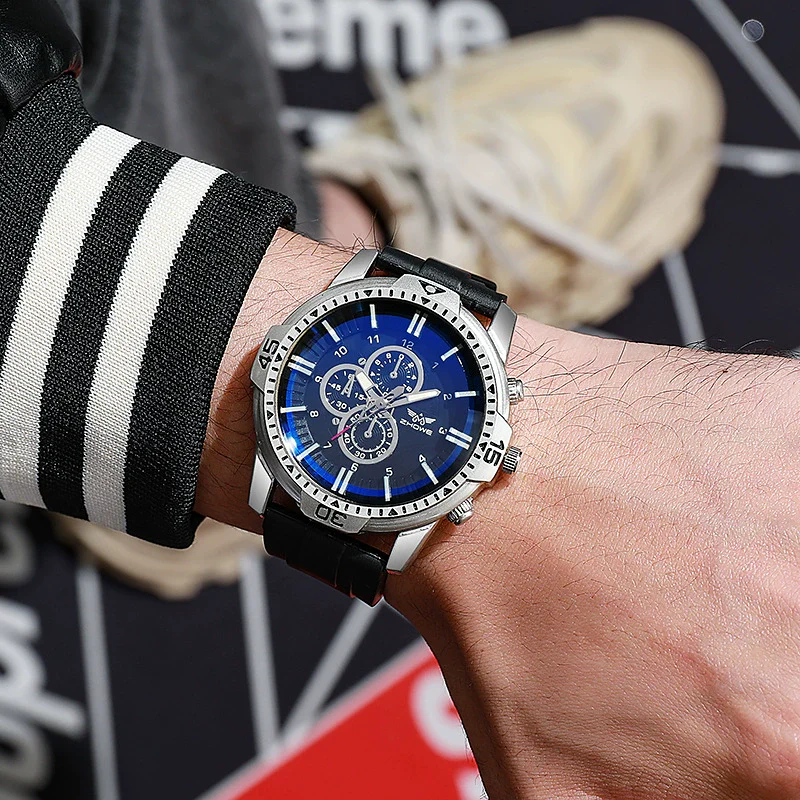 Watch Silicone Sapphire Glass Round Business Style Alloy Stainless Steel - Image 2