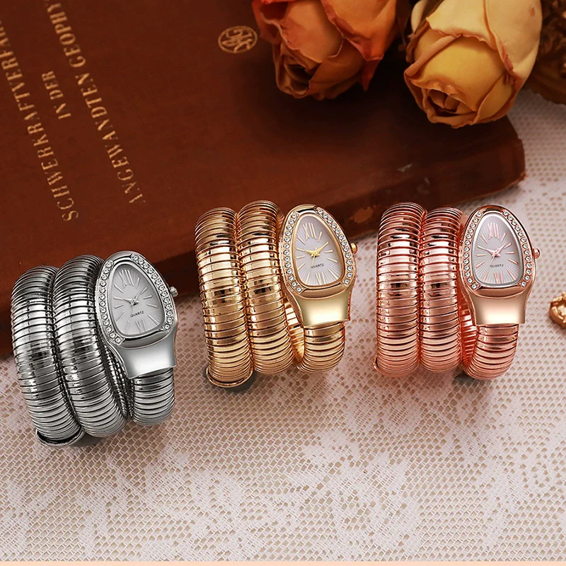 Watch Snakeshaped Alloy Stainless Steel Oval Bracelet Quartz - Image 2