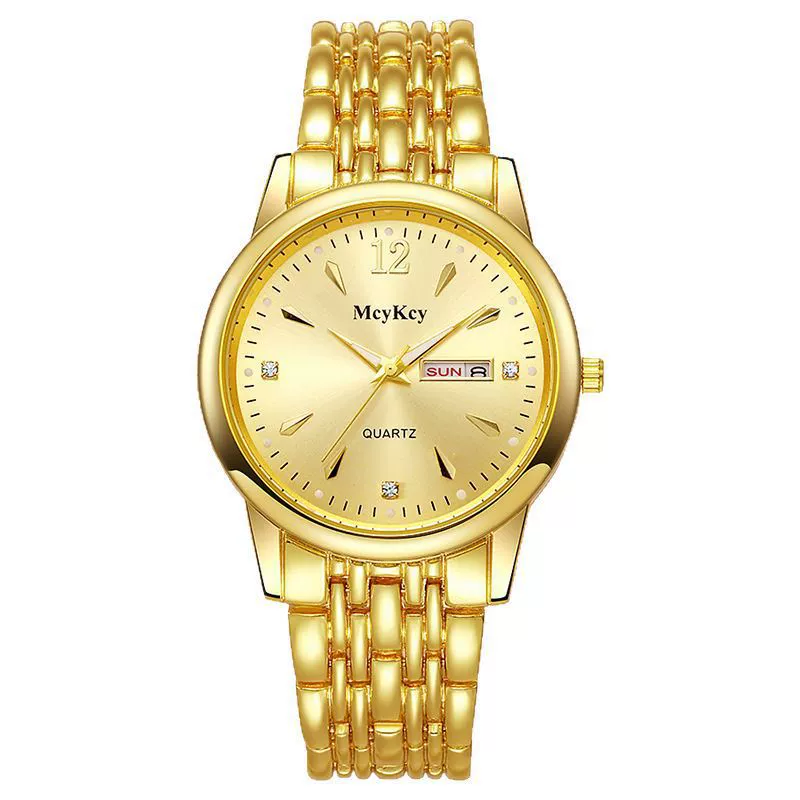 Watch Stainless Steel Alloy Business Round Quartz Display Calendar Week - Image 4
