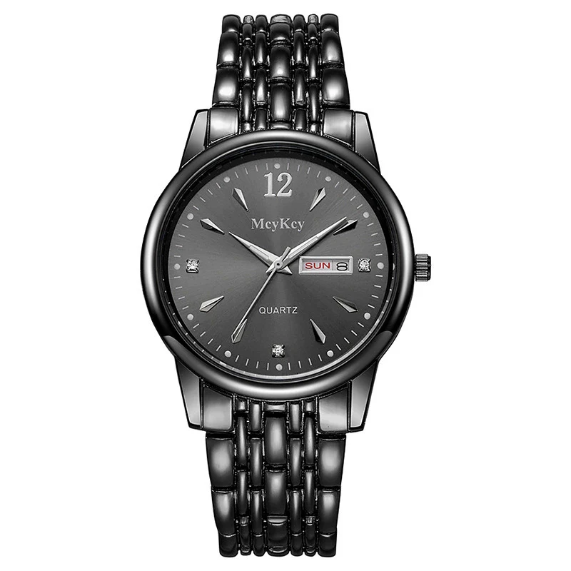Watch Stainless Steel Alloy Business Round Quartz Display Calendar Week - Image 6