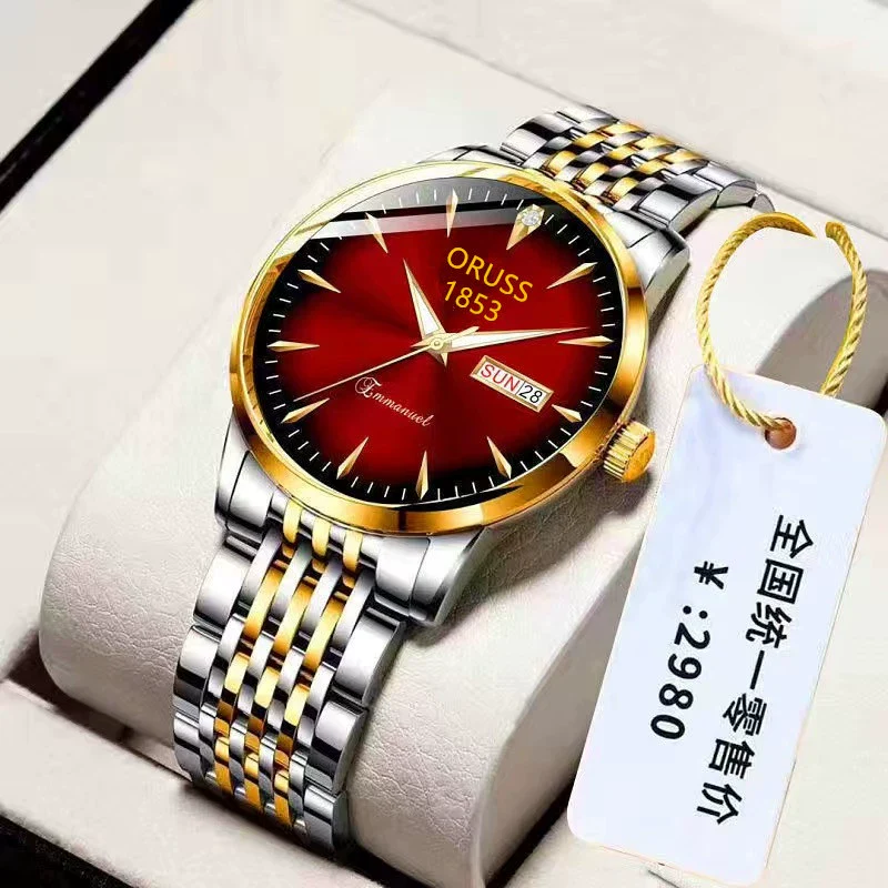 Watch Stainless Steel Mineral Strengthened Glass Mirror Business Style Printed Logo Waterproof - Image 14