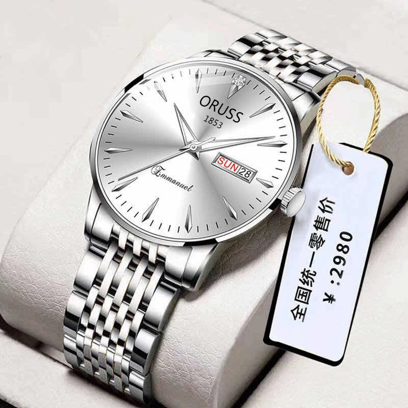 Watch Stainless Steel Mineral Strengthened Glass Mirror Business Style Printed Logo Waterproof - Image 6