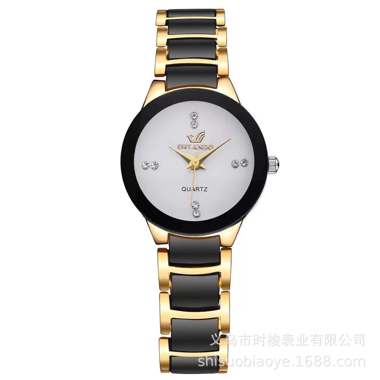 Watch Steel Alloy Diamondencrusted Round Quartz Men's And Women's - Image 10