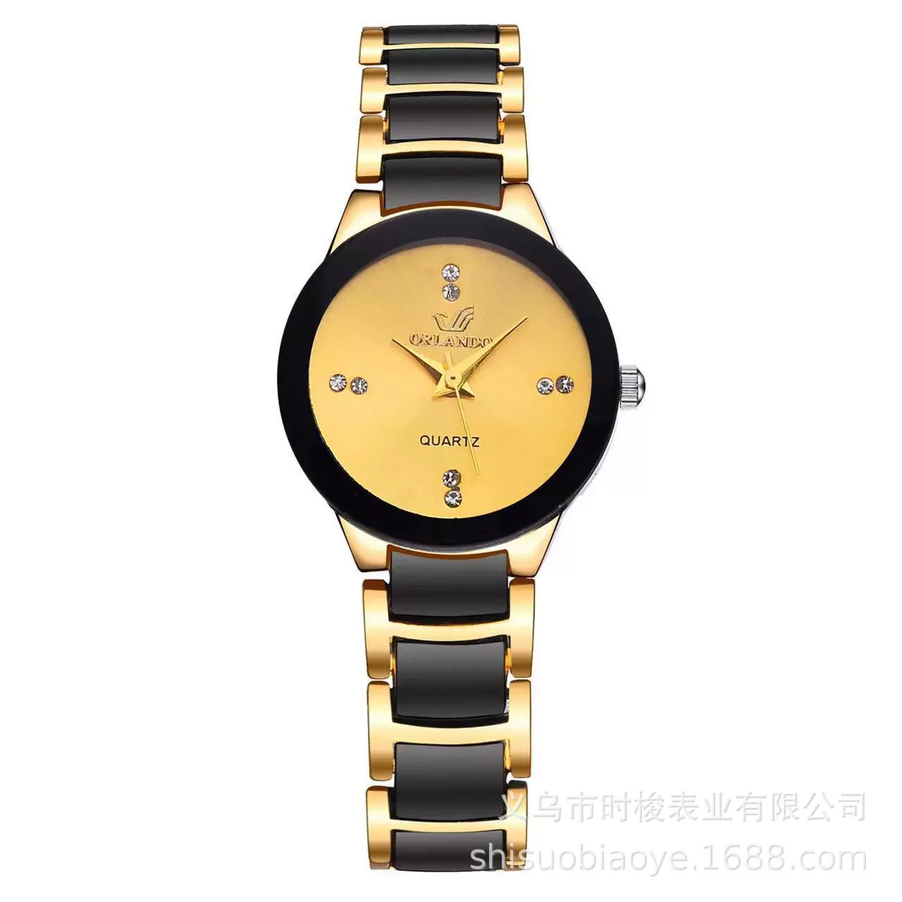 Watch Steel Alloy Diamondencrusted Round Quartz Men's And Women's - Image 11