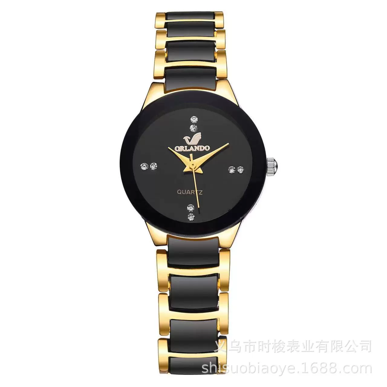 Watch Steel Alloy Diamondencrusted Round Quartz Men's And Women's - Image 9