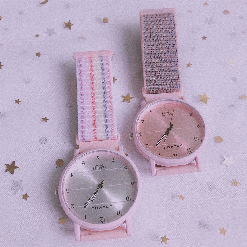 Watch Titanium Alloy Case Canvas Strap Round Dial Couple Style - Image 2