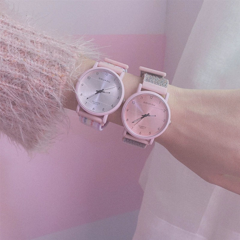 Watch Titanium Alloy Case Canvas Strap Round Dial Couple Style - Image 4