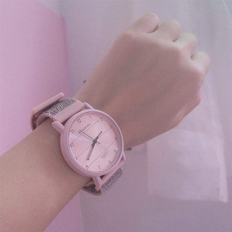 Watch Titanium Alloy Case Canvas Strap Round Dial Couple Style - Image 5