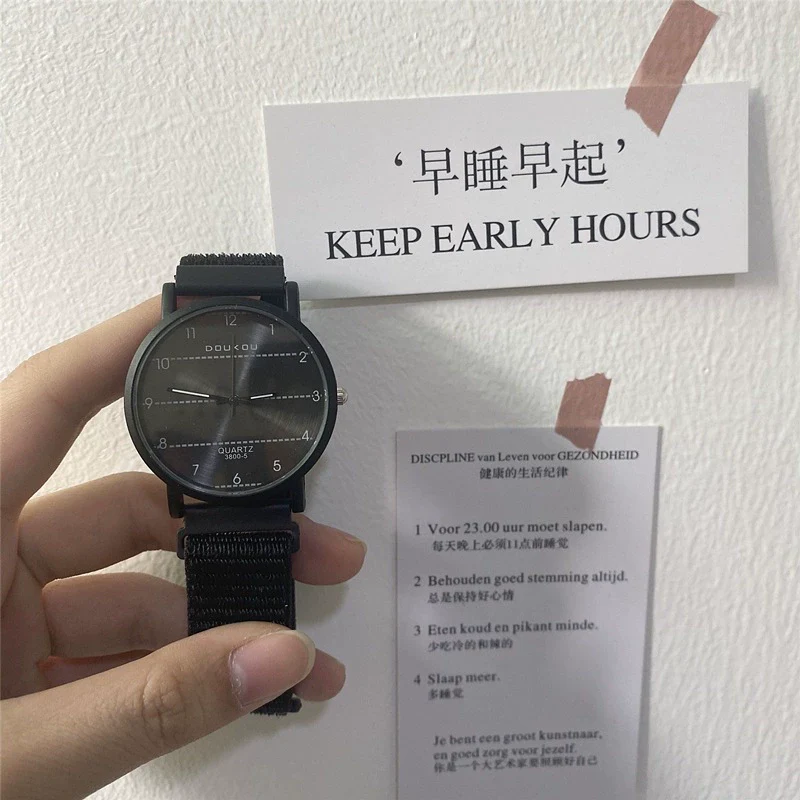 Watch Titanium Alloy Case Canvas Strap Round Dial Couple Style - Image 6