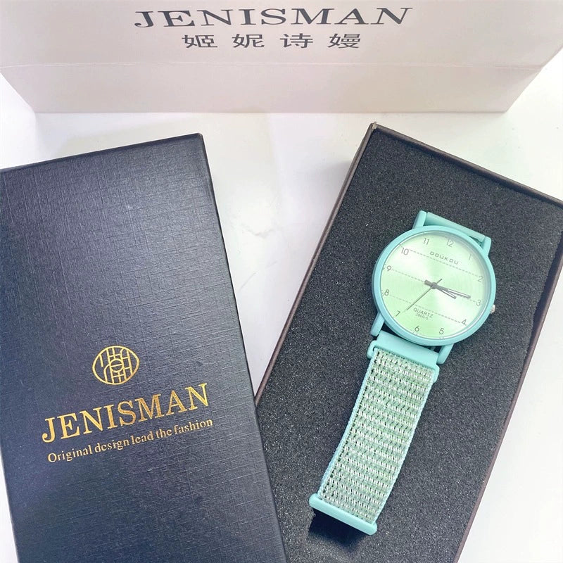 Watch Titanium Alloy Case Canvas Strap Round Dial Couple Style - Image 8
